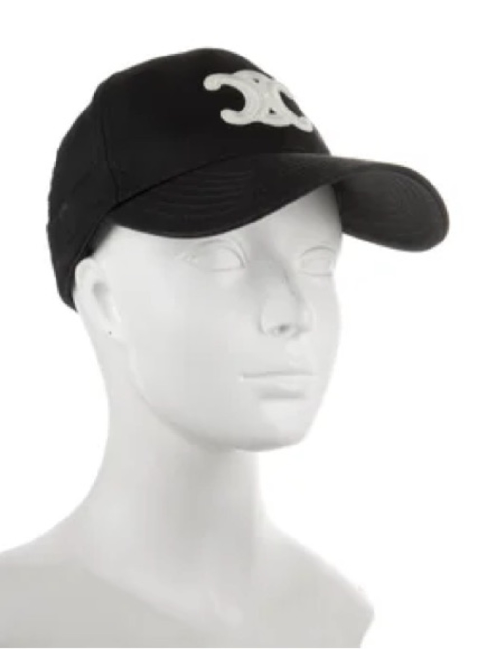Celine Black Baseball Cap with White Logo - Men's Hat - Picture 2 of 4